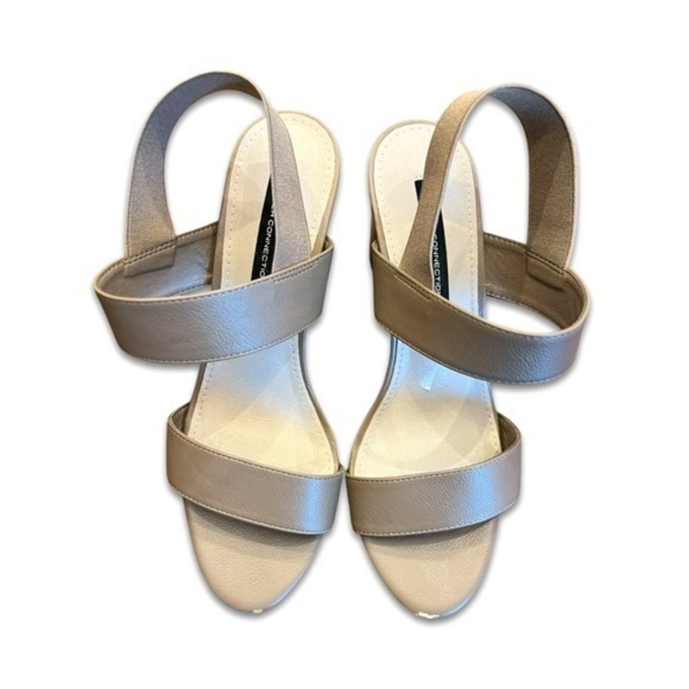 Open Toe Sandal Block Heels - Silver Gray - Size 9